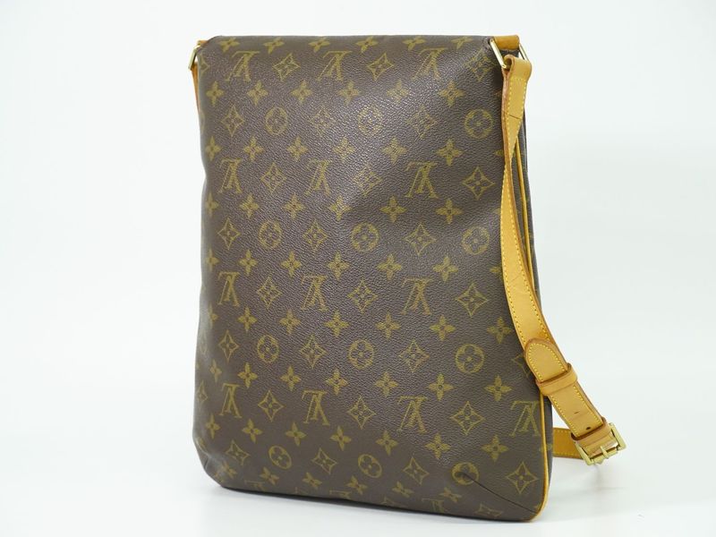 Authentic Louis Vuitton LV Musette Monogram Shoulder Bag Pochette Brown M51256