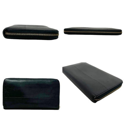 Celine Round Zipper Long Wallet Black Wallet Leather Preowned