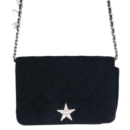 Chanel Star Line Stone Suede Chain Wallet Bag Women's