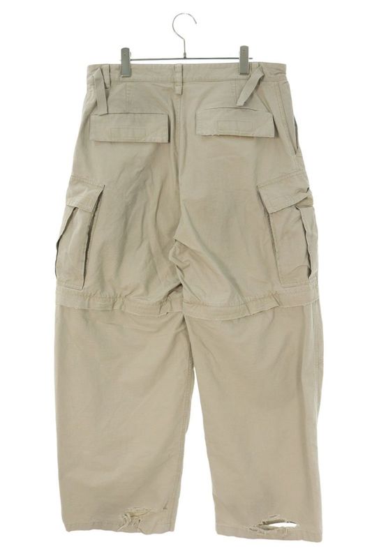 Balenciaga 773255 Tkp27 Damaged Large Cargo Long Pants Men's 48