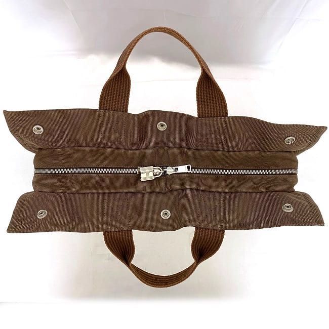 Hermes Tote Bag Tote MM Brown Her Line Excellent Condition