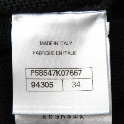 CHANEL P58547 100% Cotton Clear Coco Mark Button Openwork V-neck Knit Dress