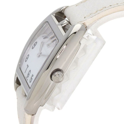 Hermes Ct1210 Cape Cod Tonneau Wristwatch SS Leather Ladies