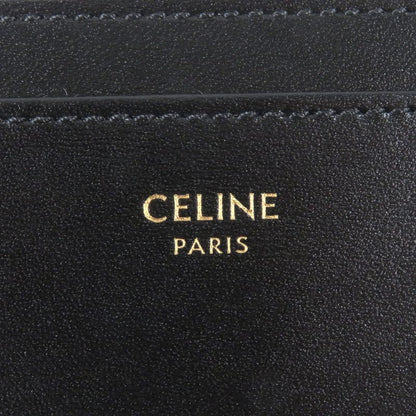 Celine 10m083fvo Zipped Card Holder Calfskin Triomphe Gold Charm Business Card