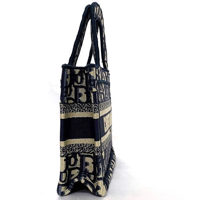 Christian Dior Handbag Book Tote Mini Navy Blue