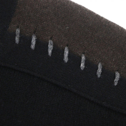 Hermes Cashmere Crew Neck Bicolor Pullover Knit Sweater Black Brown — view 4