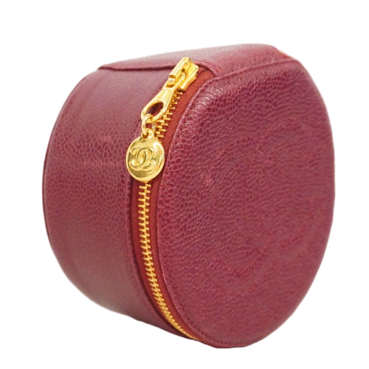 Chanel Pouch Caviar Leather Bordeaux Gold — view 2
