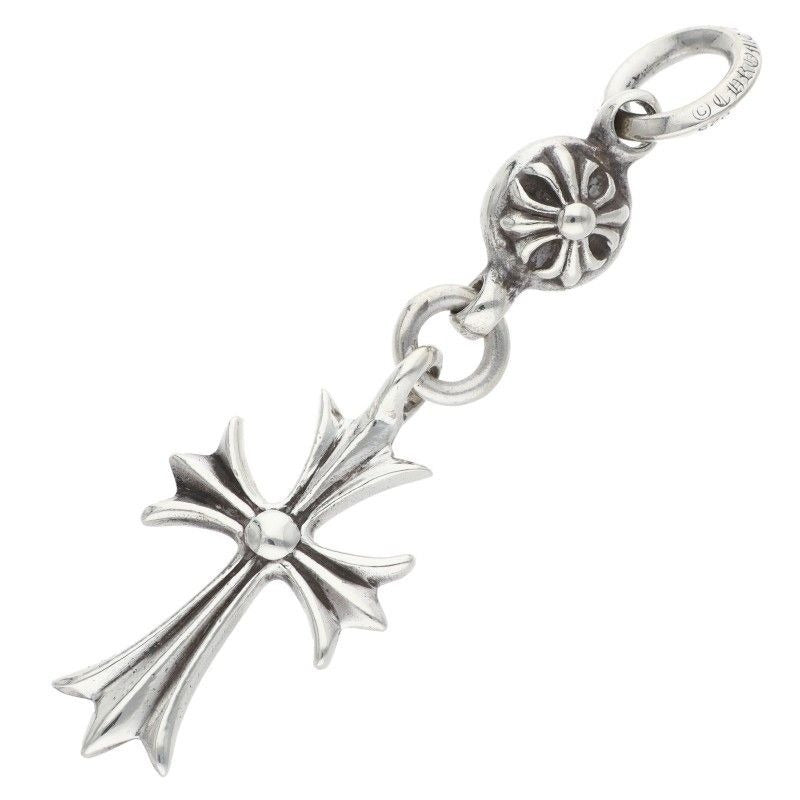 Chrome Hearts Tny CH Crs 1 Ball Tiny Ch Cross Silver Necklace Top