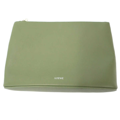 Loewe Leather Clutch Pouch Khaki