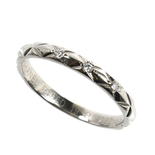 Chanel Platinum Quilted Diamond Ring