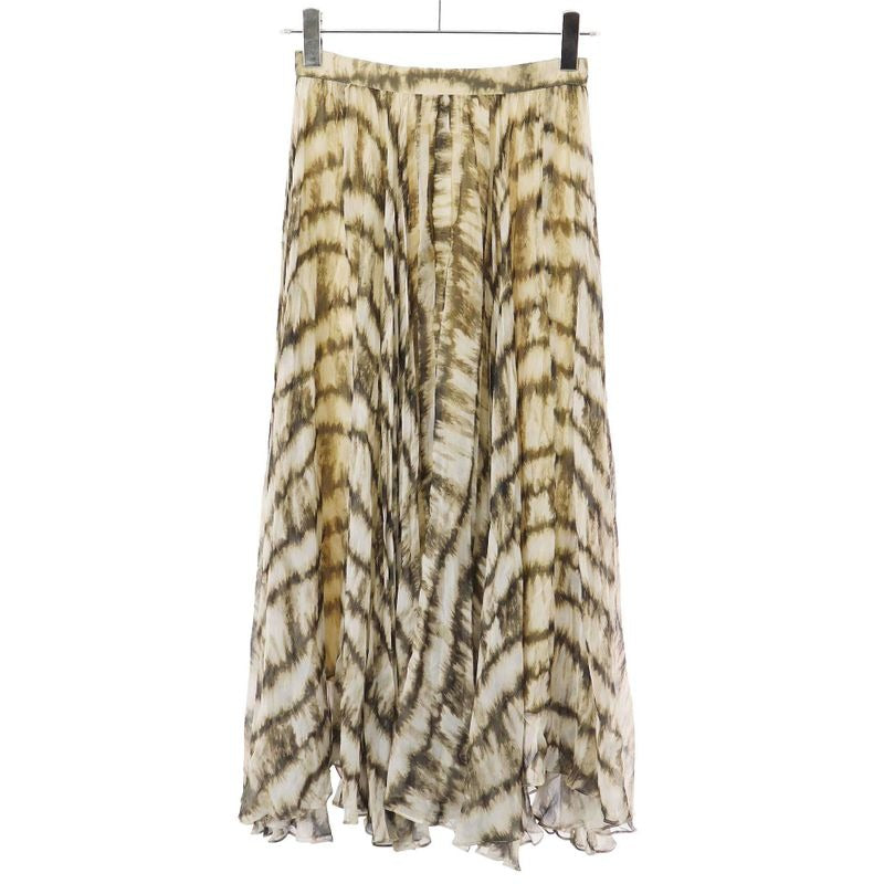 Celine Silk Georgette Maxi Skirt 2 Q Grayish 36