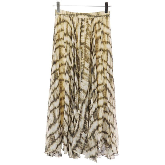 Celine Silk Georgette Maxi Skirt 2 Q Grayish 36