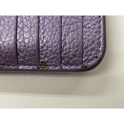 Balenciaga Leather Coin Case Metallic Purple — view 8