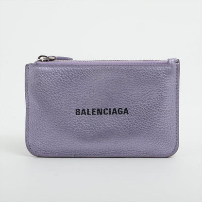 Balenciaga Leather Coin Case Metallic Purple