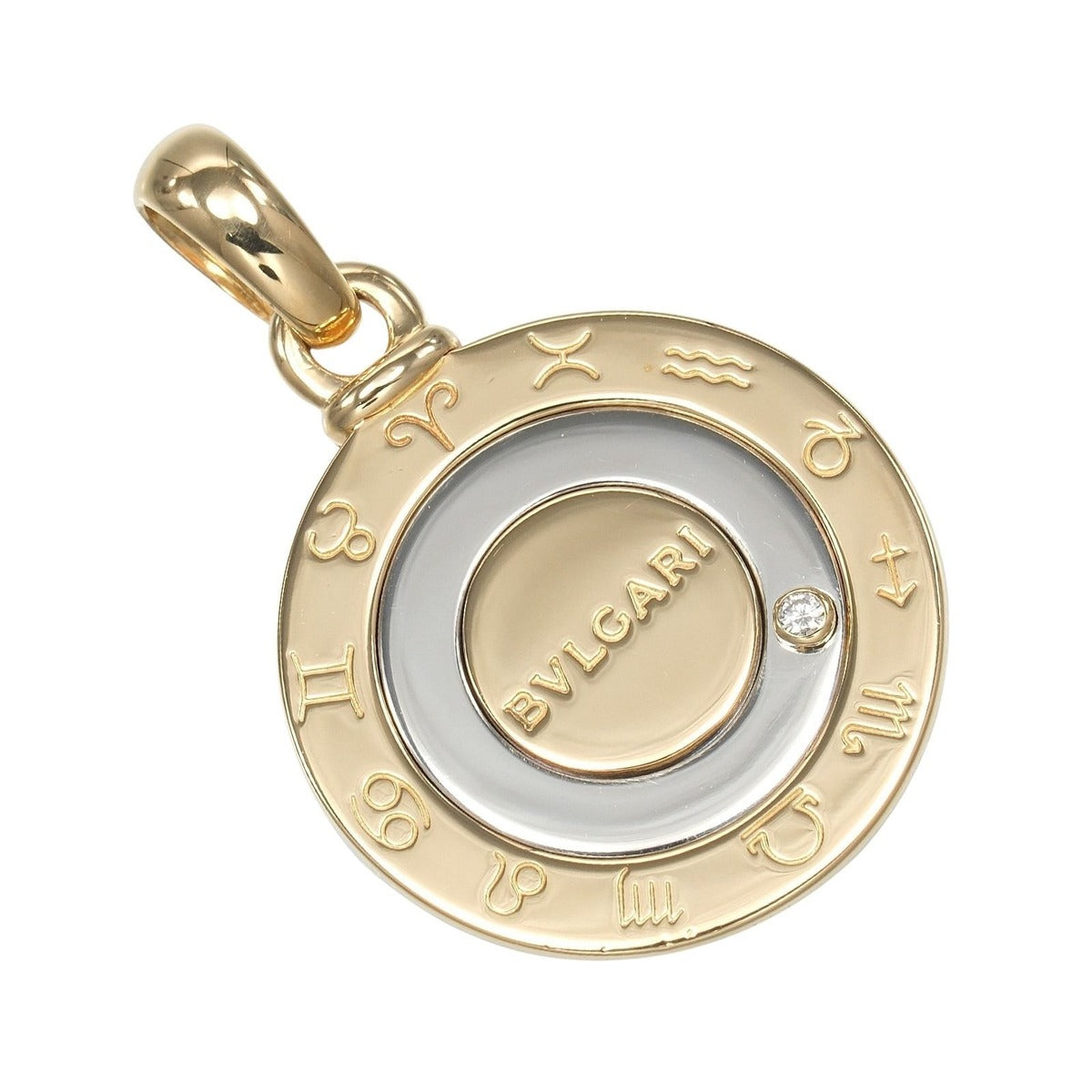 Bvlgari Horoscope 18K Yellow Gold Diamond Stainless Steel