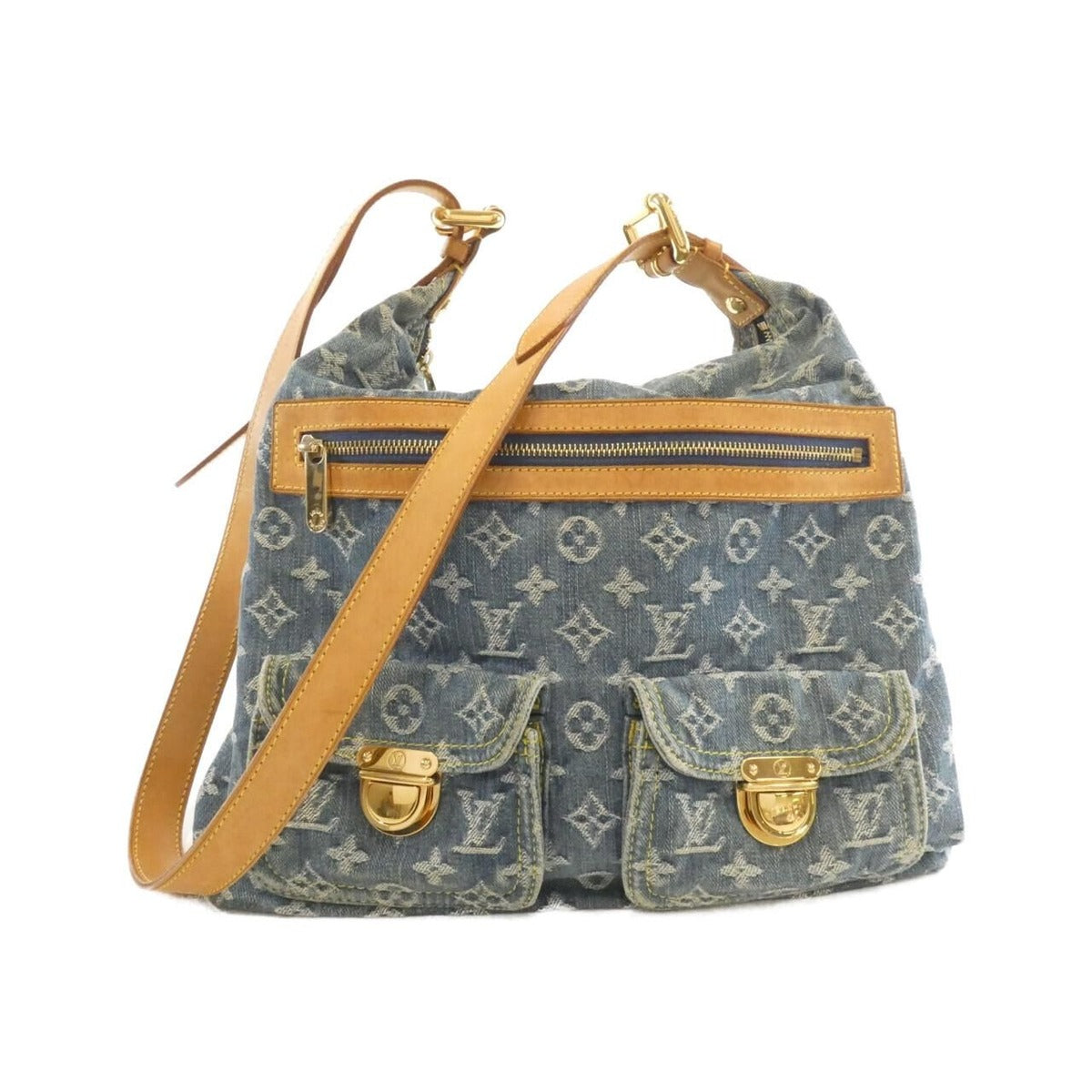Louis Vuitton Monogram Denim Baggy GM Shoulder Bag Bleu