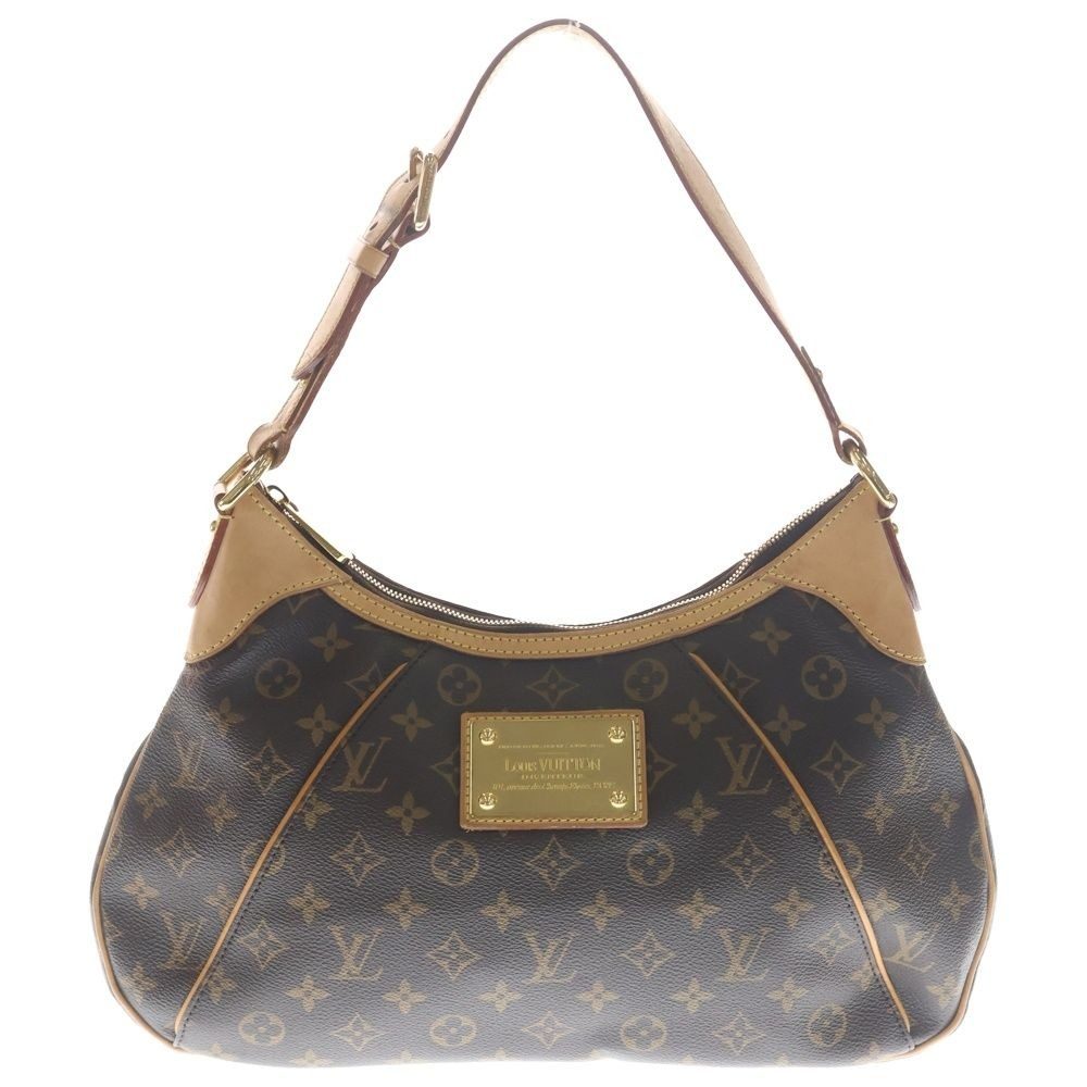 Louis Vuitton Monogram Thames GM Shoulder Bag Brown Leather Gold
