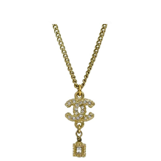 Chanel CC Long Necklace Gold Coco Mark GP A12