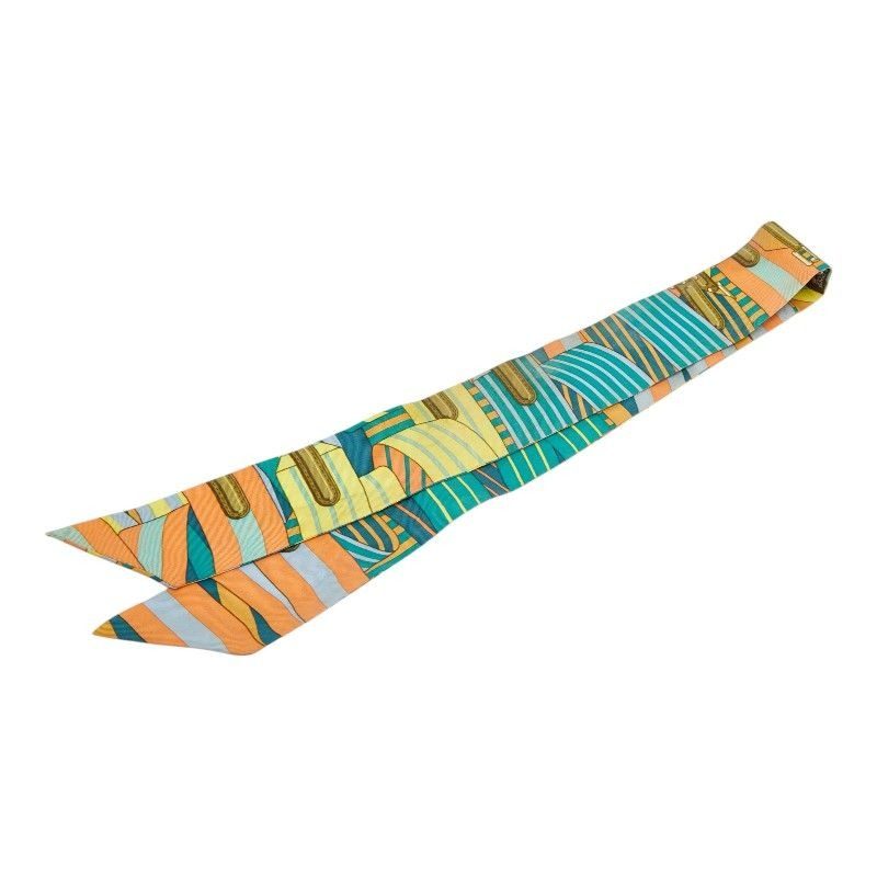 Hermes Twilly Sangle Scarf Multicolor Silk