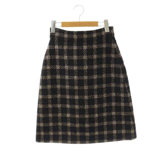 Gucci Lame Tweed Check Skirt Knee Length 36 Multicolor Black Pink SS Os Sh
