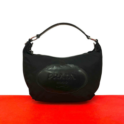 Prada Log Nylon Leather Shoulder Bag Tote