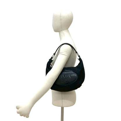 Prada Log Nylon Leather Shoulder Bag Tote — view 2