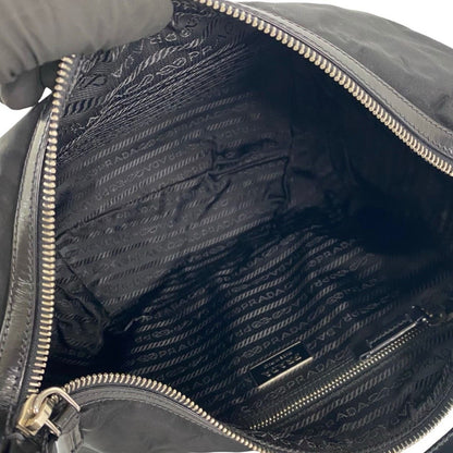 Prada Log Nylon Leather Shoulder Bag Tote — view 9
