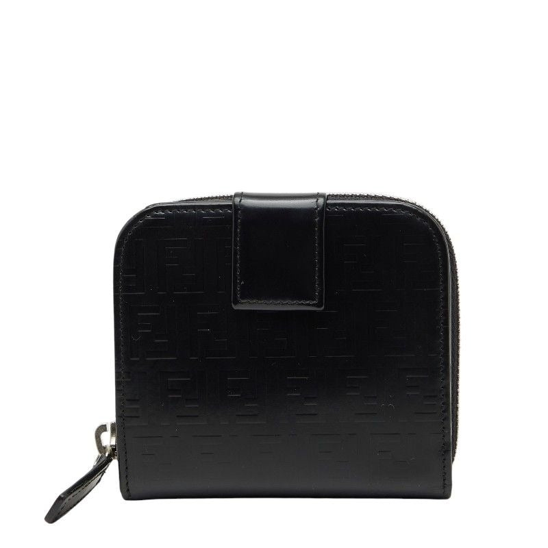 Fendi Zucchino Bifold Wallet Black Patent Leather