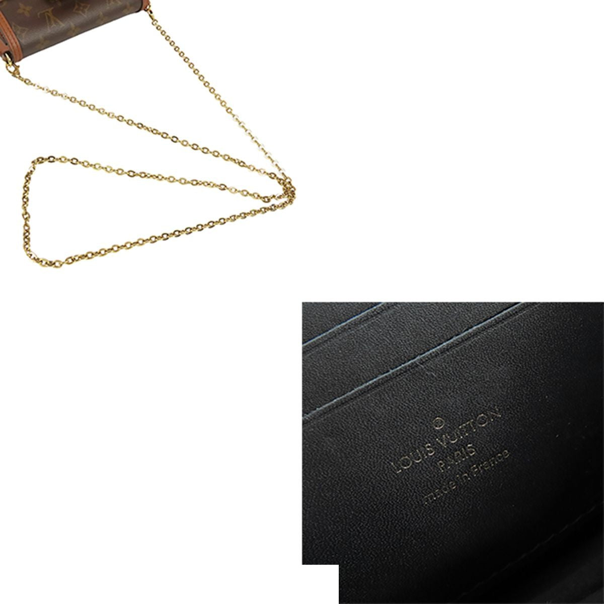 Louis Vuitton Reverse Portefeuille Dauphine Brown Monogram Chain Wallet — view 5