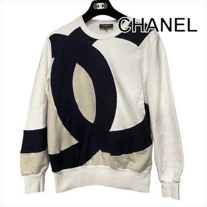 Chanel CC Logo Sweatshirt Tre Long Sleeve White Cotton 40