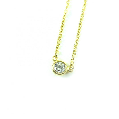 Tiffany & Co. Elsa Peretti By The Yard Necklace 18K YG Diamond 0.08ct