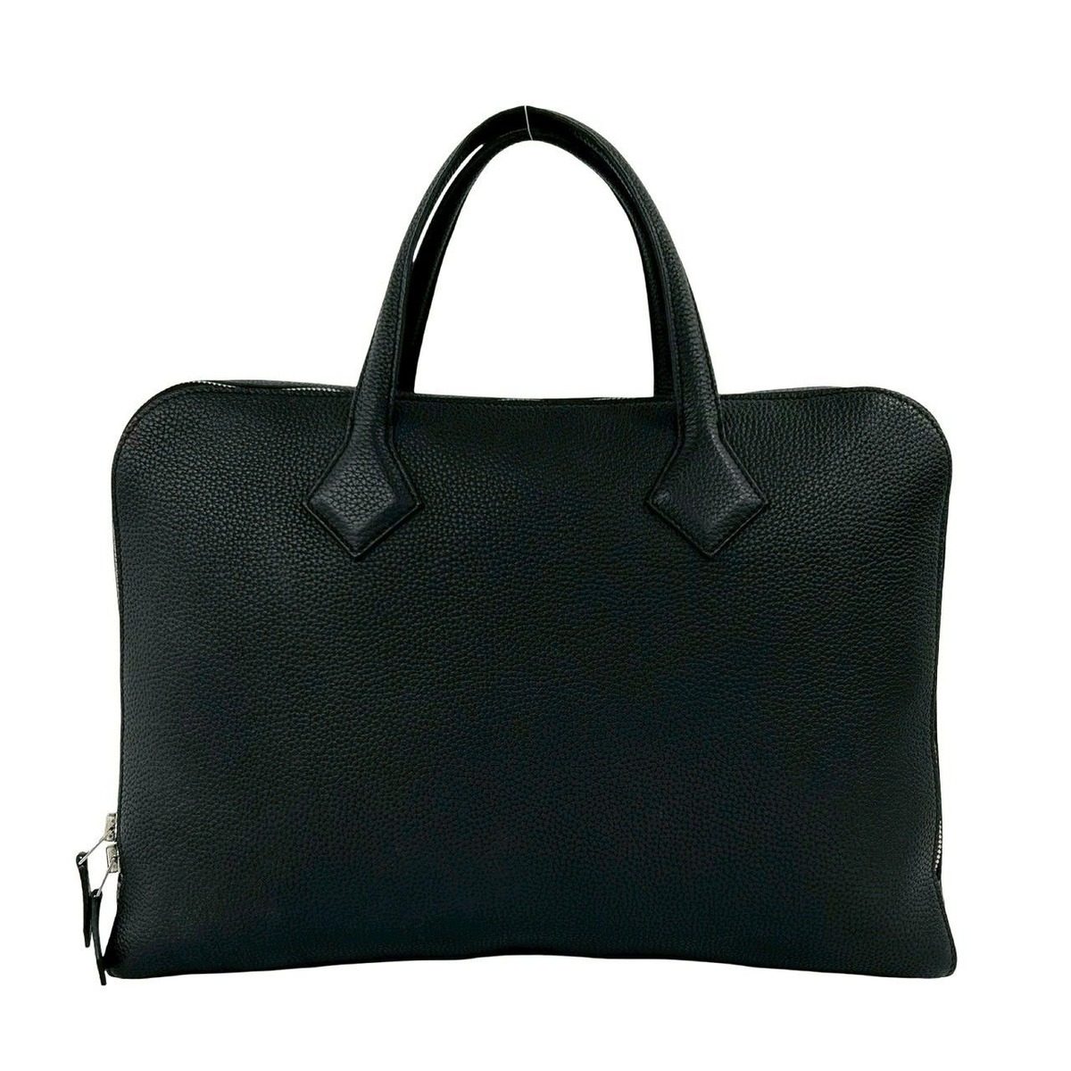 Hermes Victoria Light Togo Leather Business Briefcase A4 Capacity Black — view 3