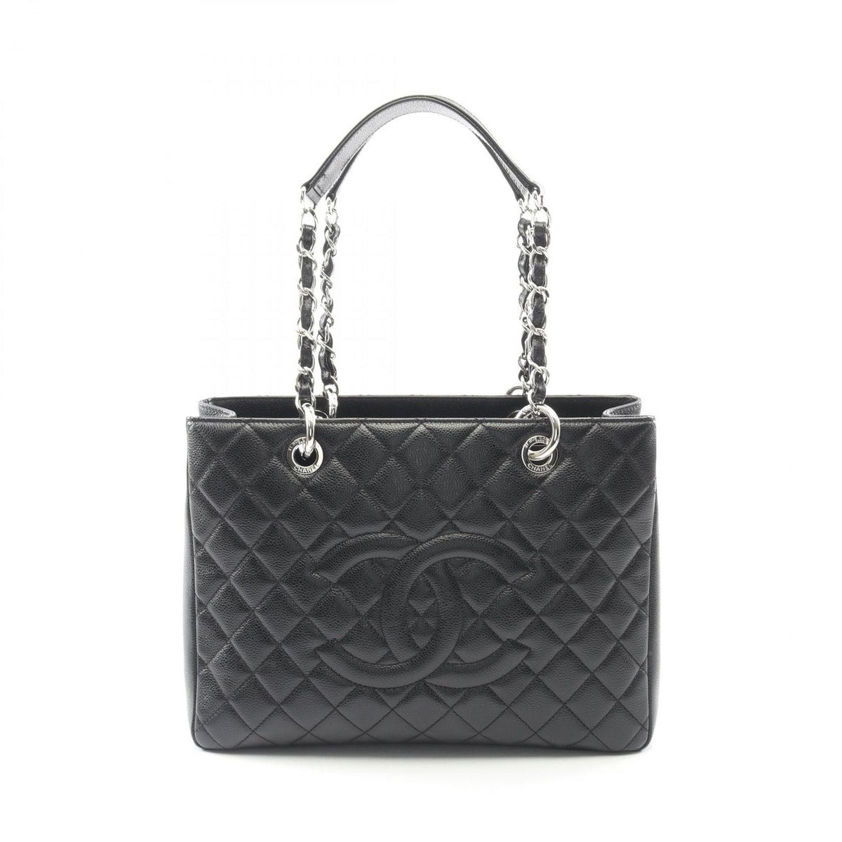 Chanel Tote Quilted Grand Shopping GST Black Caviar Leather