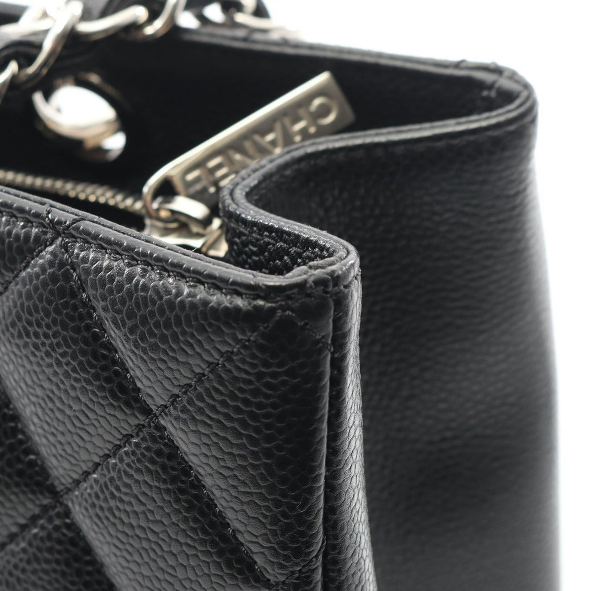 Chanel Tote Quilted Grand Shopping GST Black Caviar Leather — view 7