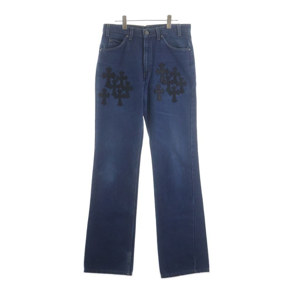 Chrome Hearts Levi's Vntg Blu Orng Tab 517 Washed Denim Pants with Cross Patch