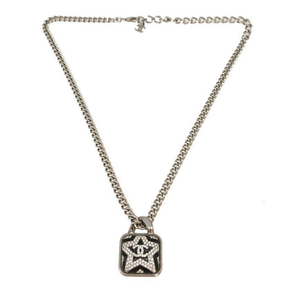 Chanel A23 K Coco Mark Metal Stone Star Pendant Necklace 1449