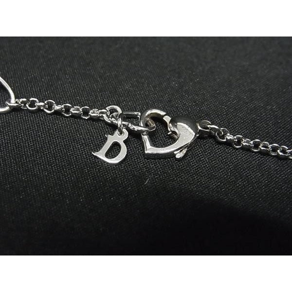 Dior Necklace Silver Metal Rhinestone Logo — view 3