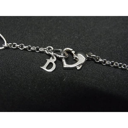 Dior Necklace Silver Metal Rhinestone Logo — view 3
