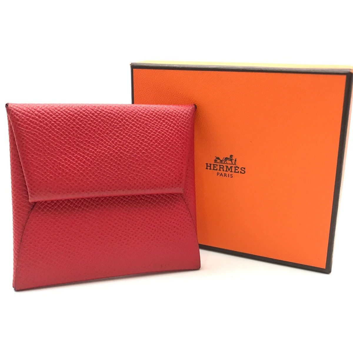 Hermes Bastia Evelyne Red Shikaku Coin Case