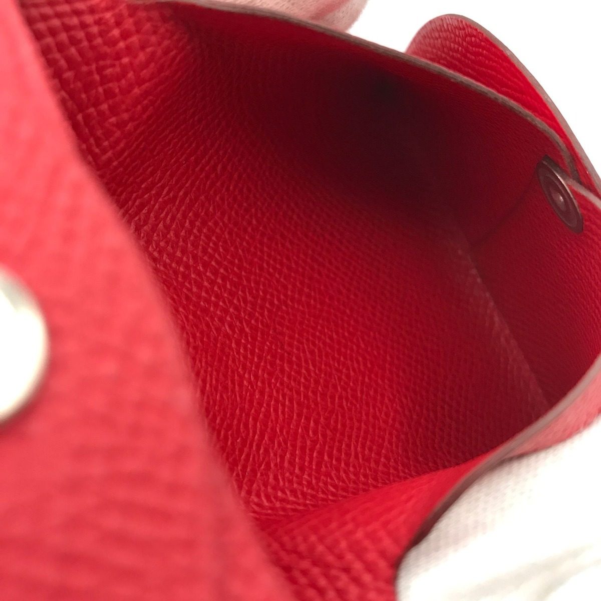 Hermes Bastia Evelyne Red Shikaku Coin Case — view 6