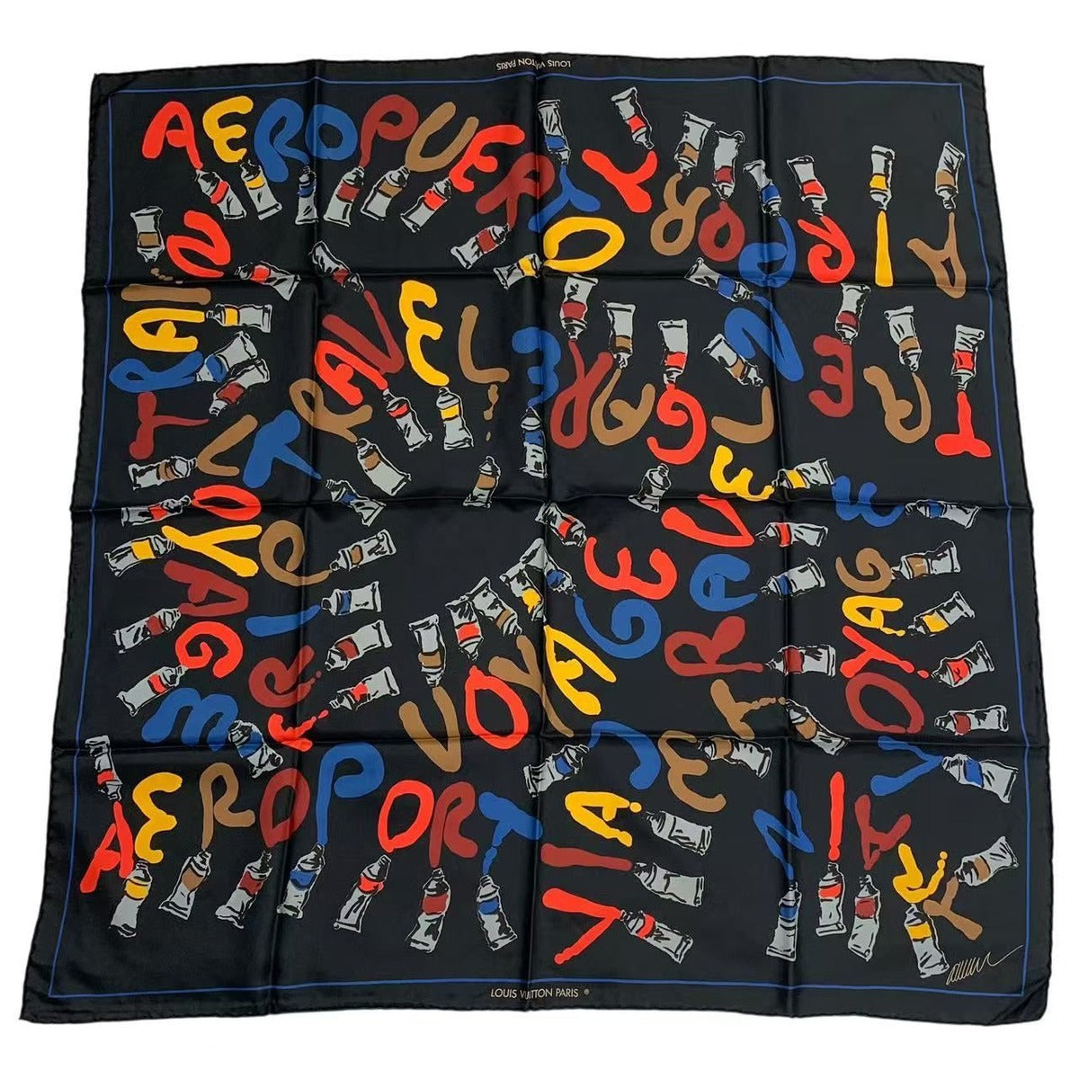 Louis Vuitton Scarf Silk Paint Pattern