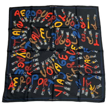 Louis Vuitton Scarf Silk Paint Pattern