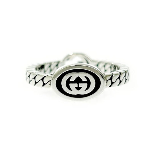 Gucci Silver Interlocking G Ring 3.3 925 Engraved