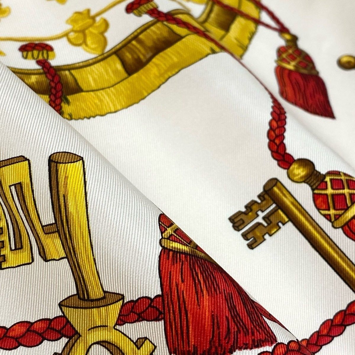 Hermes Ed7 Silk Contrast Long Sleeve Polo Shirt S White Manches — view 7