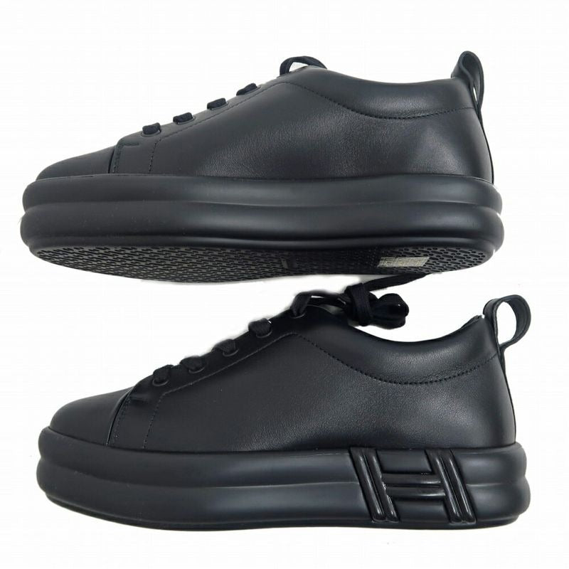 Hermes Happy Sneakers Size 36 Black Leather Shoes Apparel — view 4
