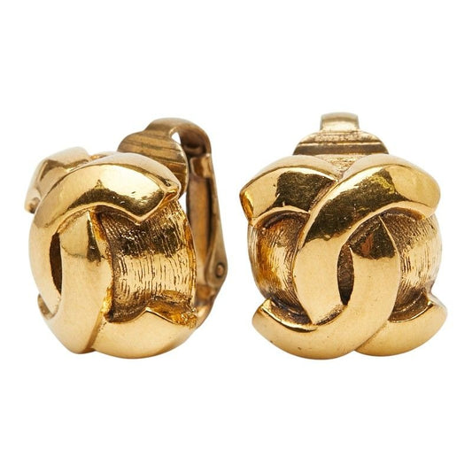 Chanel Coco Mark Earrings Gold Plated