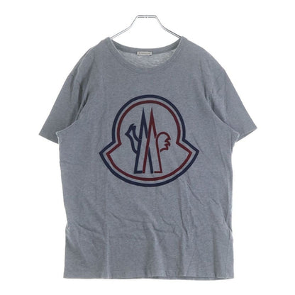 Moncler Short Sleeve Logo T-Shirt Gray Cotton
