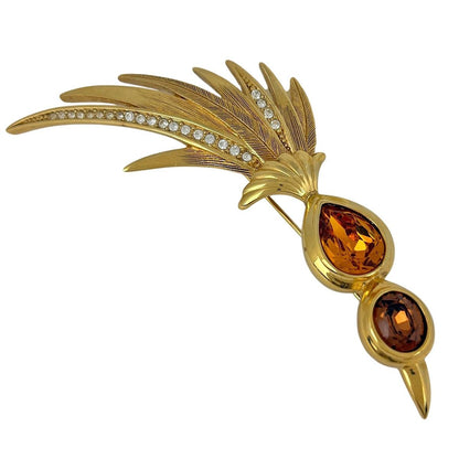 Dior Color Stone Brooch Rhinestone Gold