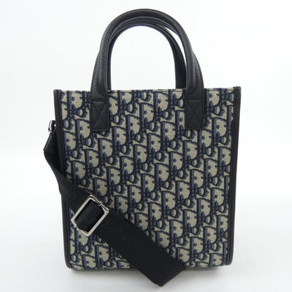 Dior Safari North South Mini Tote Oblique Black Jacquard Navybased Beige — view 3