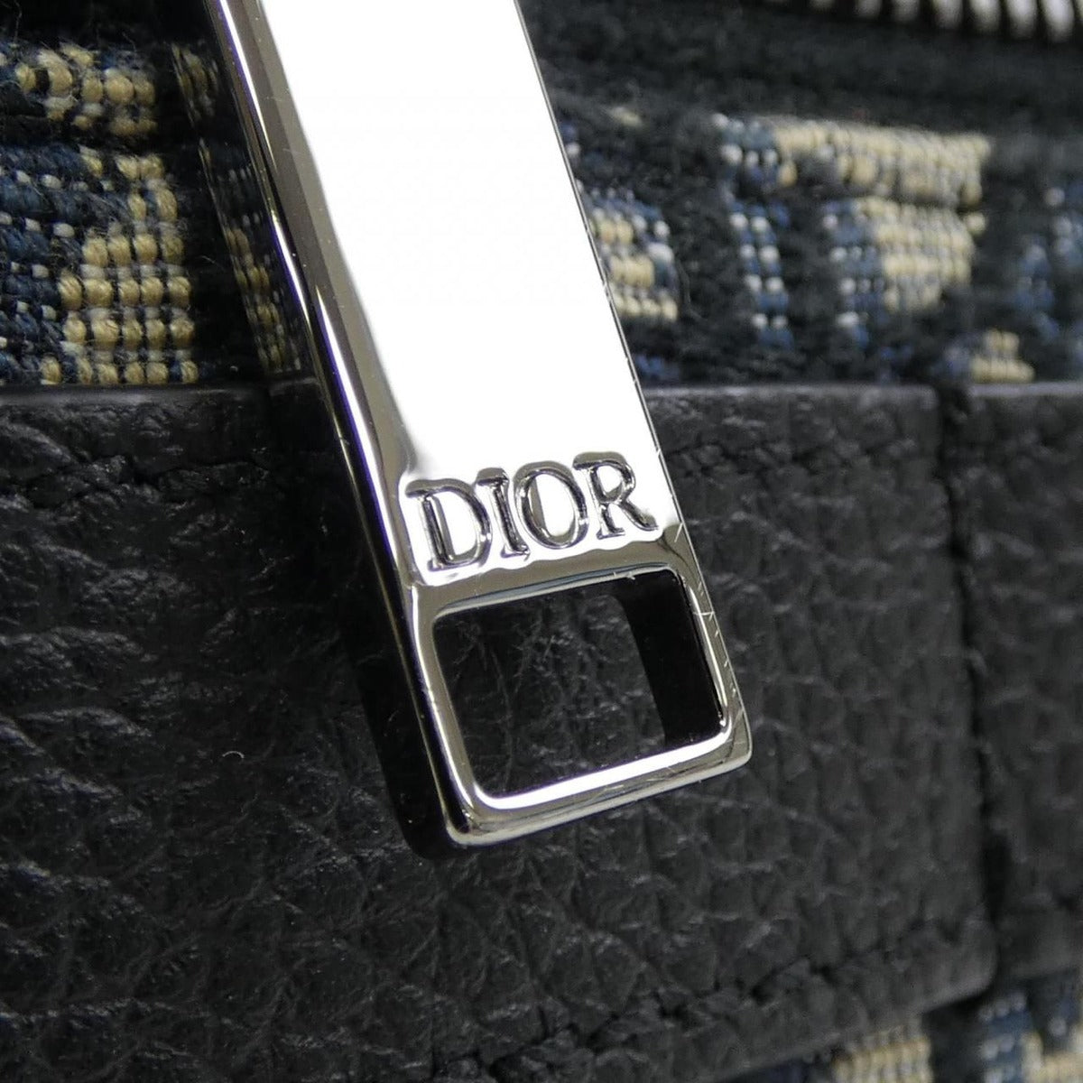 Dior Safari North South Mini Tote Oblique Black Jacquard Navybased Beige — view 5